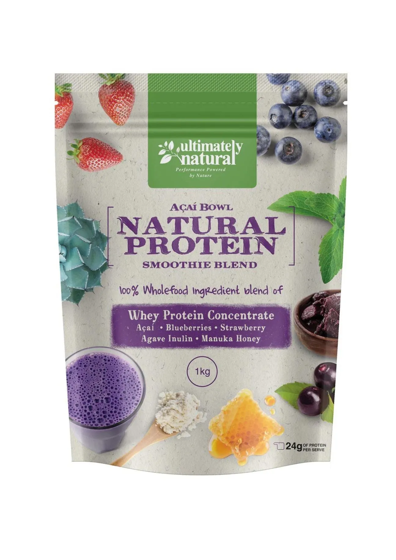 Acai Berry Bowl Natural Whey Protein Powder 1KG