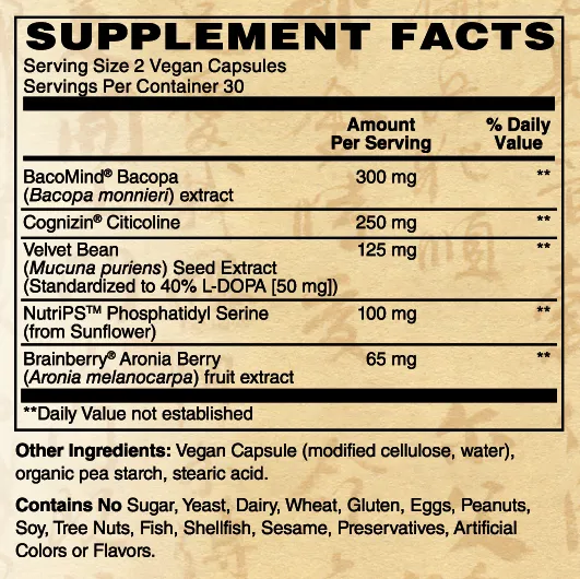 Advanced Brain Support Supplements 60 VegCaps