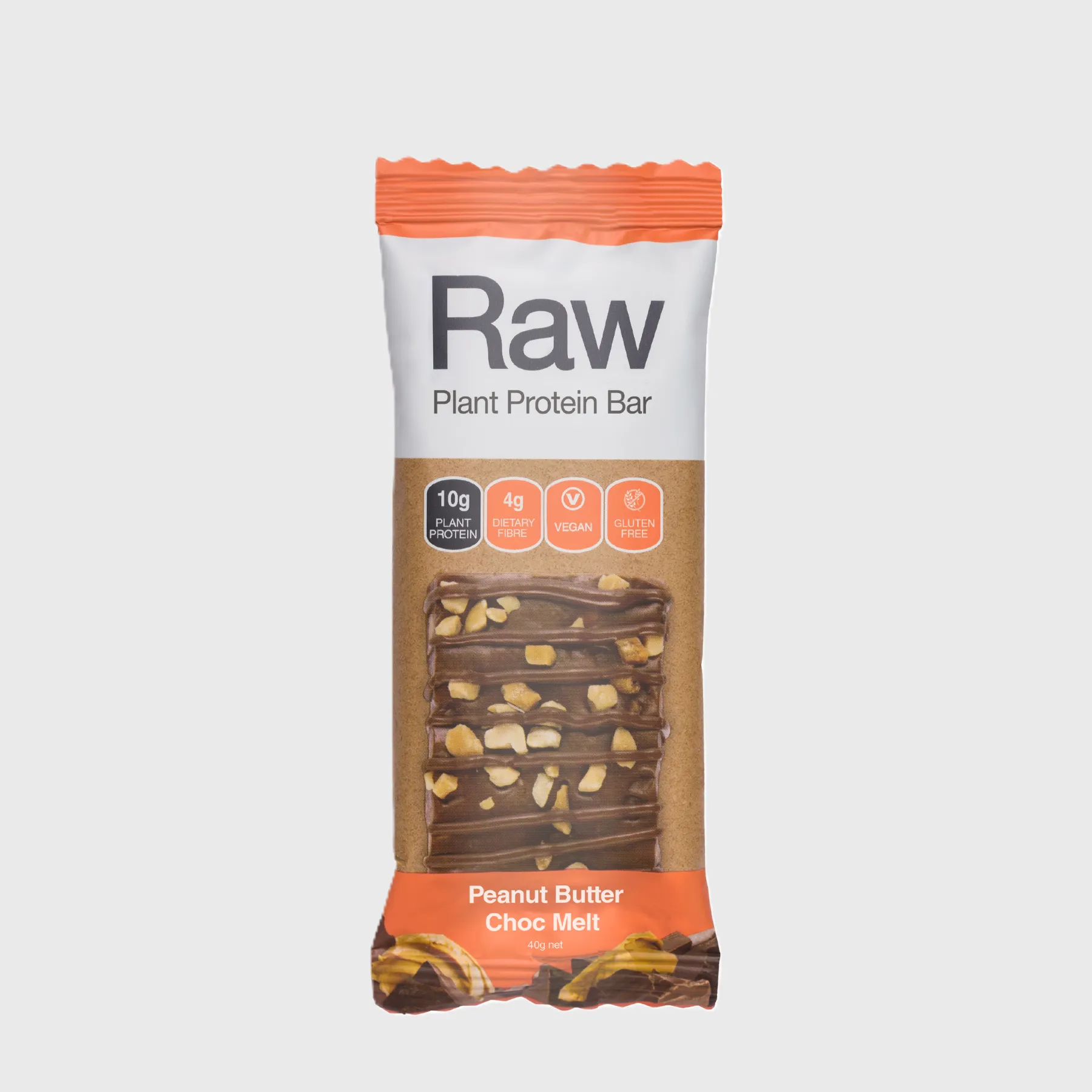 Amazonia - Raw Plant Protein Bars Peanut Butter Choc Melt - 10 Pack