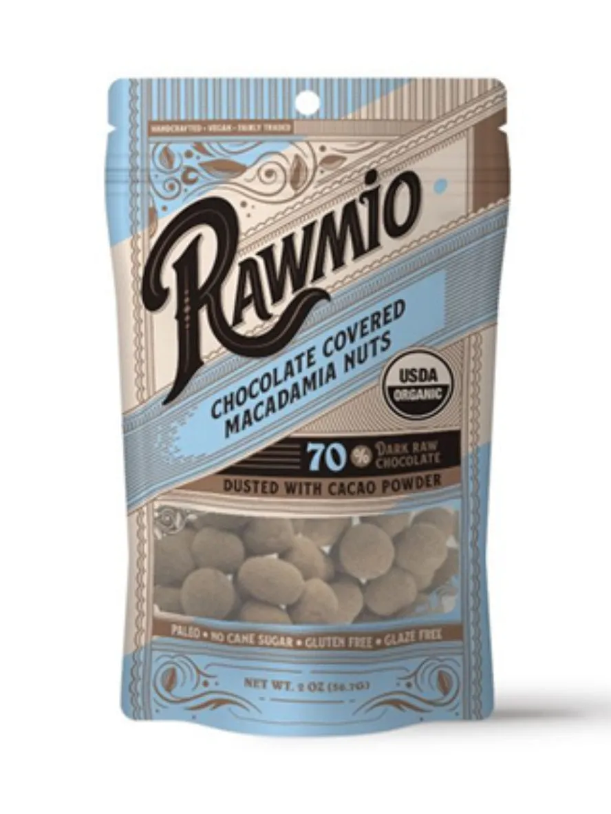 Chocolate Covered Macadamia Nuts, 2oz, Rawmio