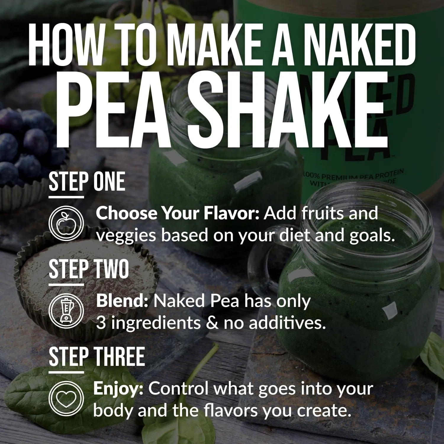 Chocolate Pea Protein Powder | Naked Chocolate Pea - 5LB