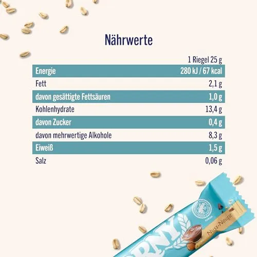 Corny Free Nut-Nougat Muesli Bars, No Added Sugar, 69 kcal/Bar, 60x20g | Guilt-Free, Energy-Boosting Snack