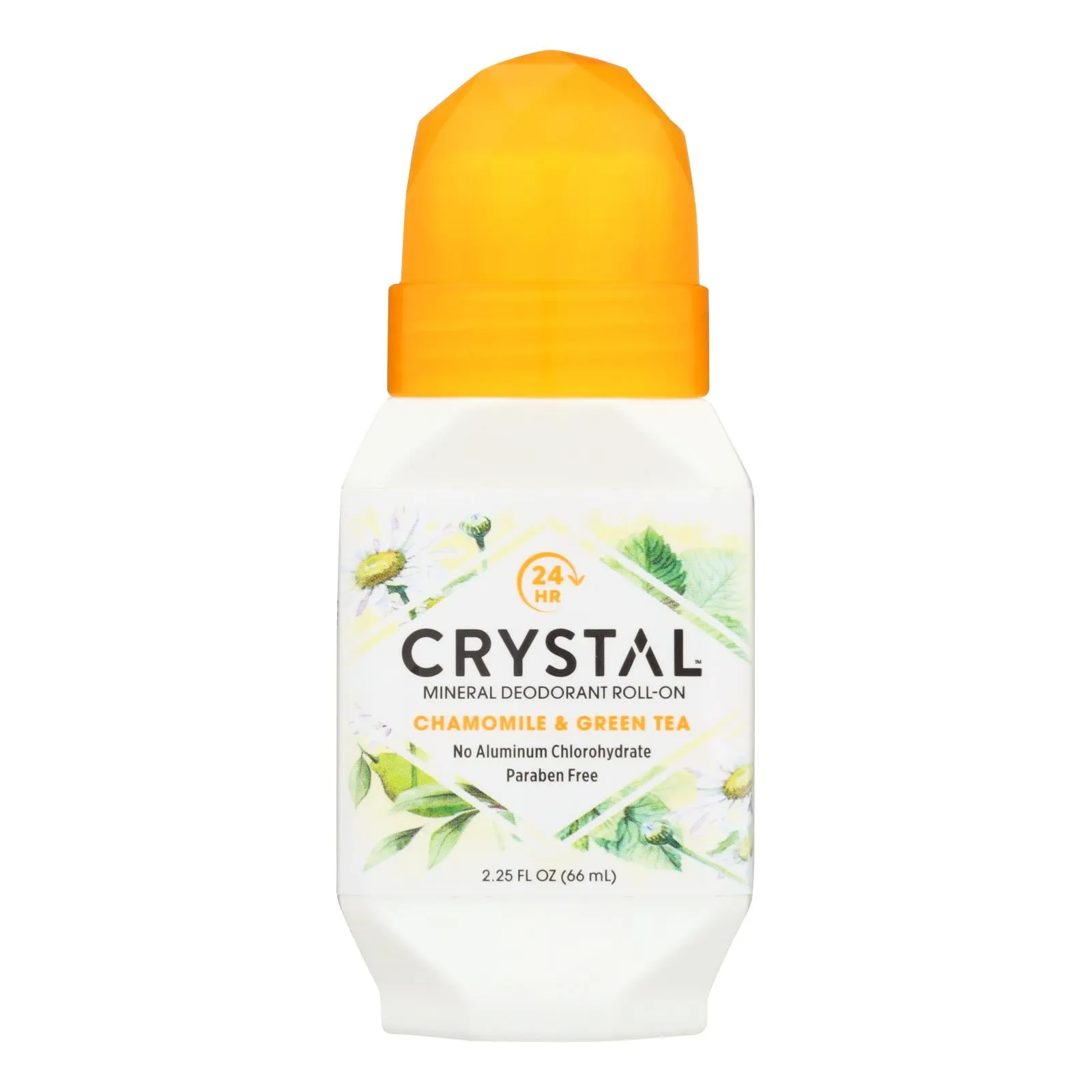 Crystal Essence Mineral Deodorant Roll-on, Refreshing Chamomile and Green Tea, 2.25 Fl Oz