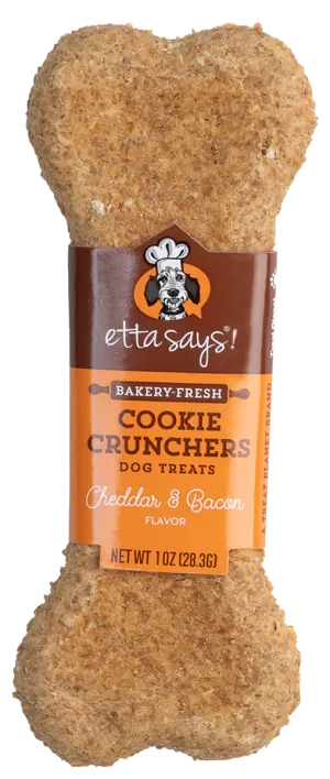 Etta Says Cookie Cruncher Cheddar and Bacon Flavor Biscuit Dog Treat