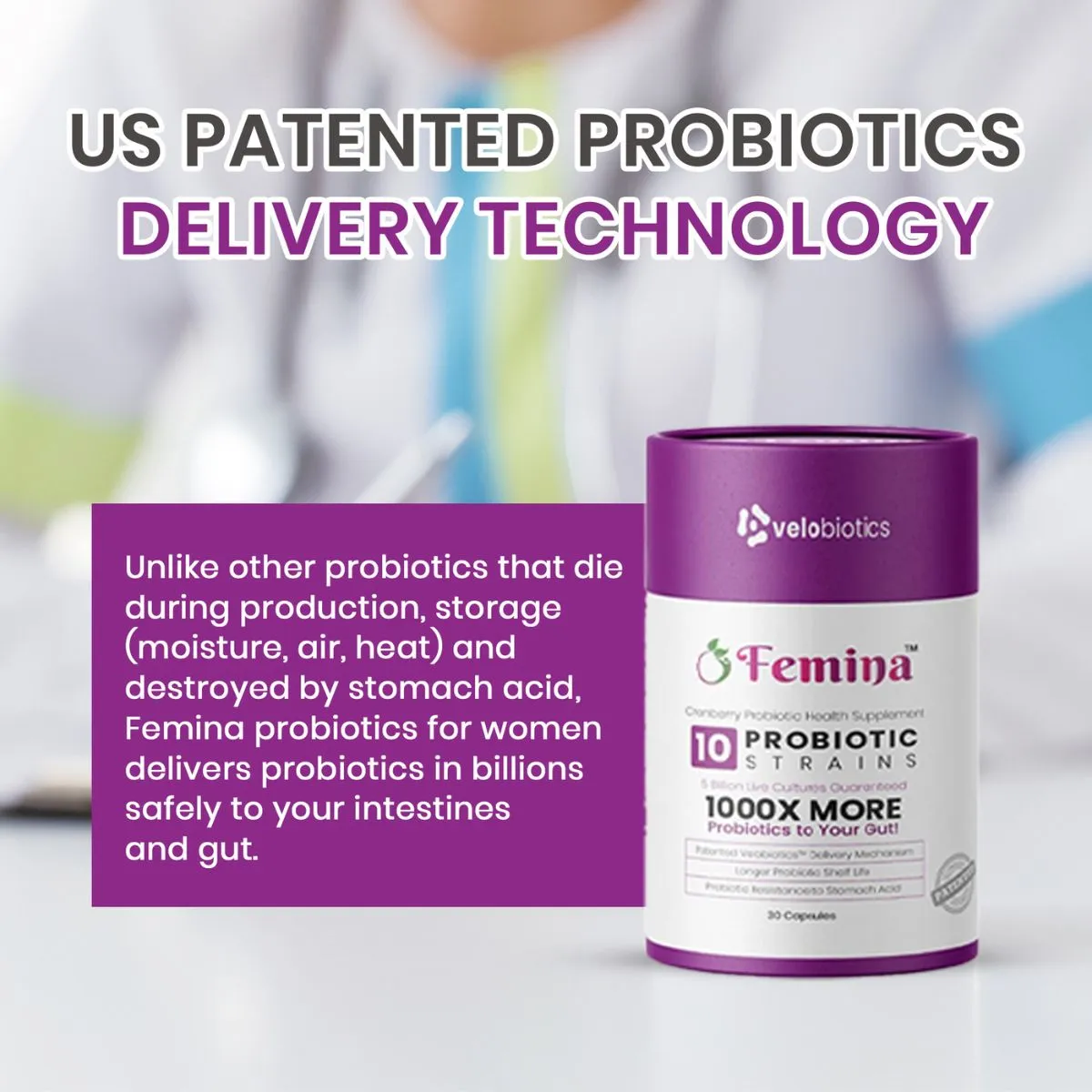 Femina™ Probiotic Capsules with Cranberry Extract for Women