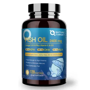 Fish Oil Supplements Softgels with Vitamin D3 & E - EPA & DHA & ALA