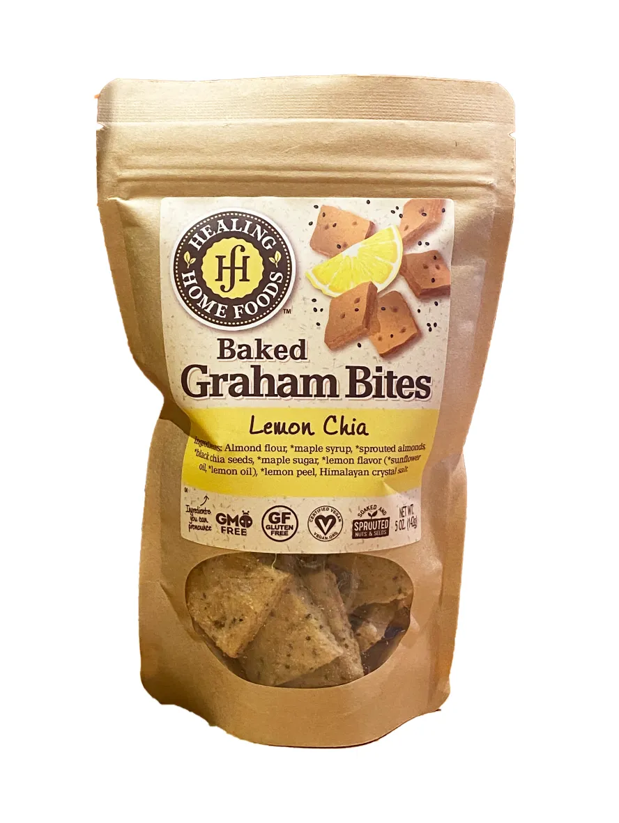 Graham Bites, Lemon Chia, Baked, Healing Home Foods