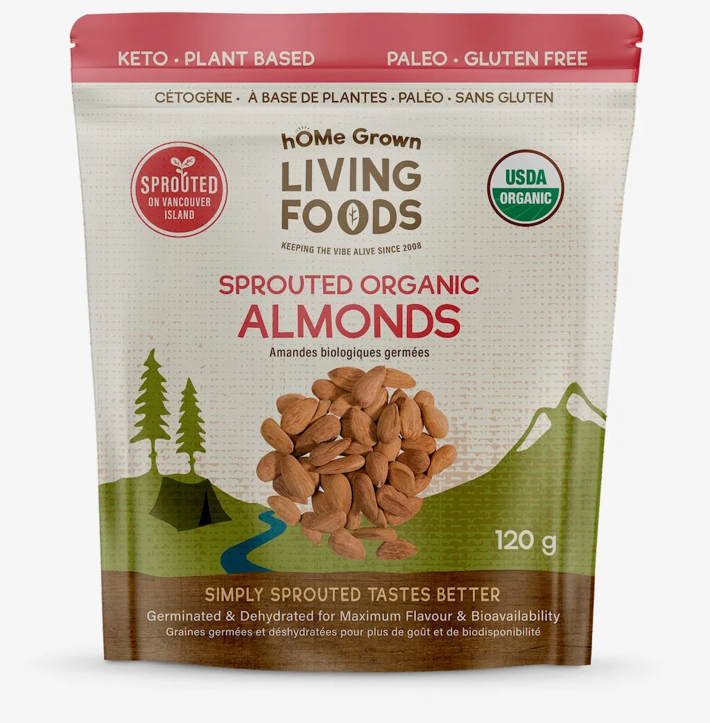 hOMe Grown Living Foods Sprouted Organic Almonds (120g)