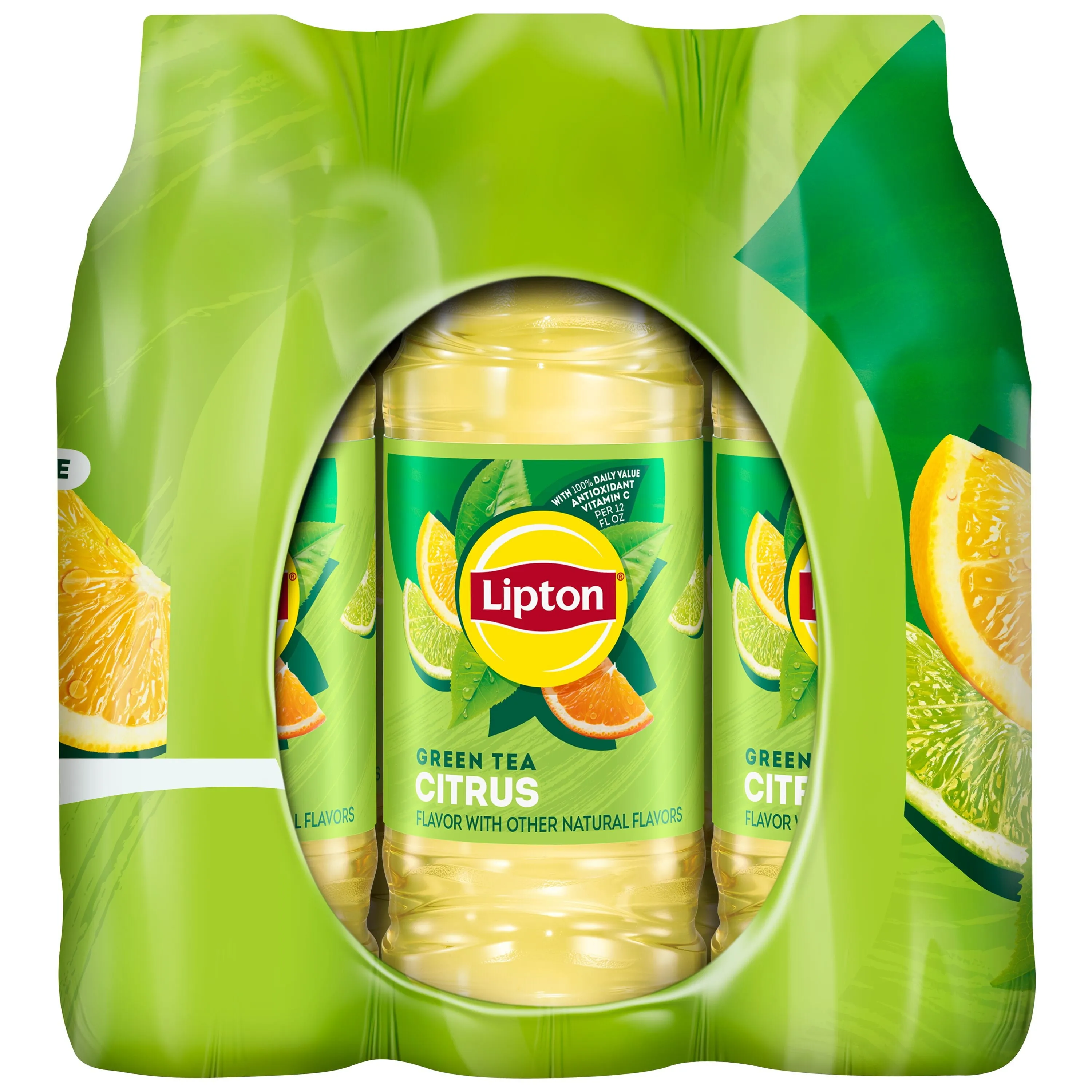 Lipton Iced Green Tea, Citrus Bottle Tea Drink, 16.9 fl oz, 12 Bottles