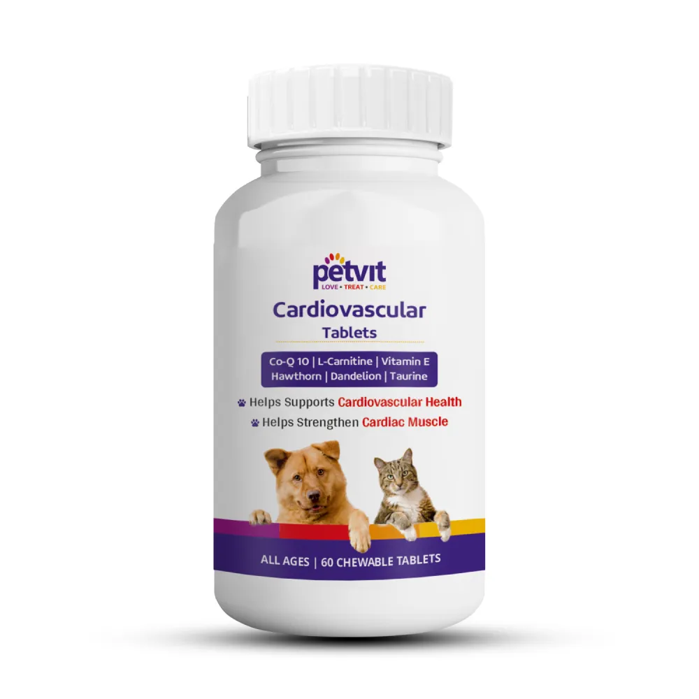 Petvit Cardiovascular Tablets, Coenzyme Q 10 Supplements for Dogs and Cats