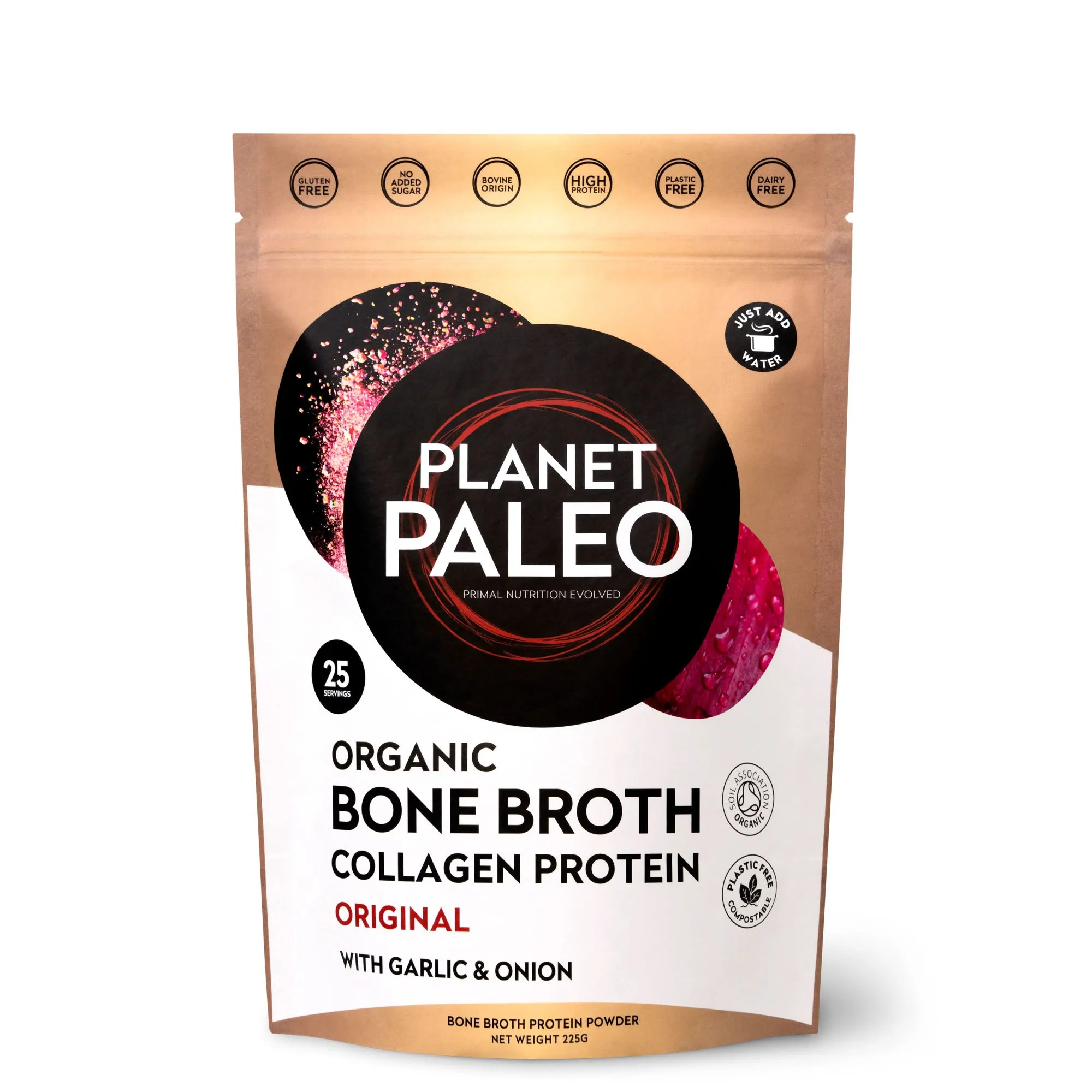 Planet Paleo Pure Bone Broth with Garlic and Onion 225g