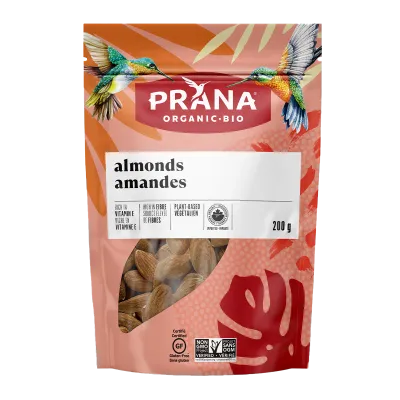 Prana Organic Raw Almonds 200g