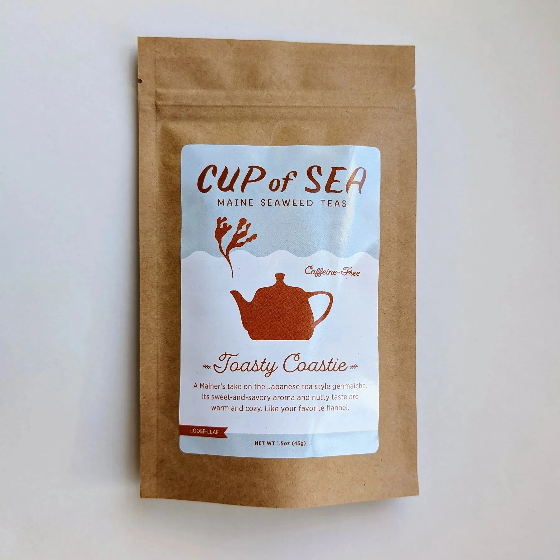 Toasty Coastie Seaweed Tea 1.5 oz Bag - Genmaicha-Inspired Kelp Tea - Cup of Sea